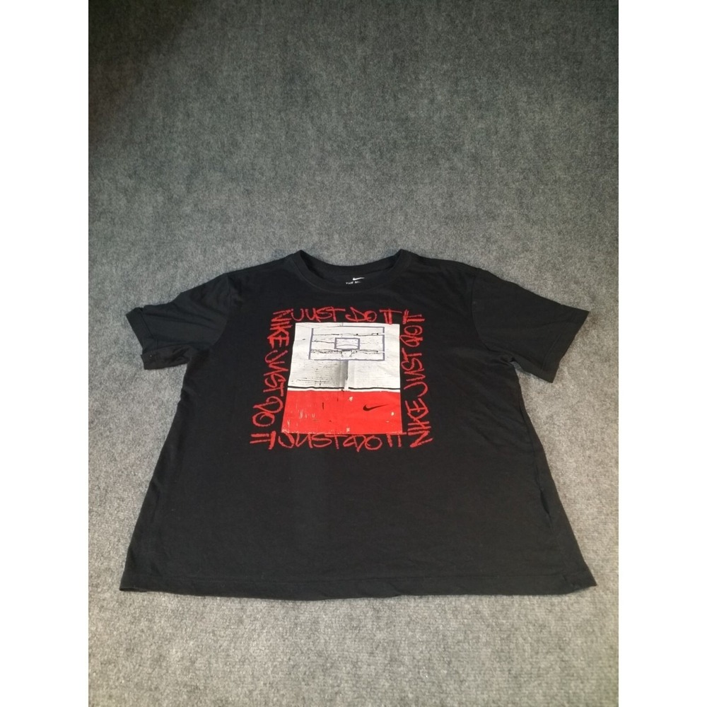 Nike Dri Fit Just Do It Basketball Tshirt Mens M Black Swoosh Graphic Tee Sport